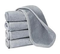 URAQT Toalla Facial Desmaquillante de Microfibra, 5 Piezas Gris Toallas Desmaquillantes Reutilizables, Paño de Limpieza de Hipoalergénica para Todo Tipo de Lavado de Piel Limpieza Facial (40 x 17 cm)