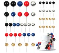 URAQT Topper Cake Bola, 50 Piezas Decoración Tarta de Bola, Mini Globo Palo Pastel, Bolas Palos Tarta para Cumpleaños Fiesta Boda, Palitos para Decoración de Tartas, B-1