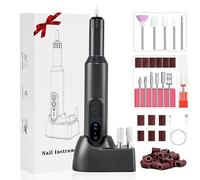 URAQT Torno para Uñas, Velocidad Adjustable de 18000 RPM Drill para Uñas Profesional, Limas de Uñas Eléctrica Portátil, Set de Manicura y Pedicura con Base de Carga Inalámbrica (Negro)
