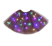 URAQT Tutu Mujer LED Luces de Colores, Tutu Falda Mujer Lentejuelas Estrellas, Tutú para Mujer, Falda De Baile De Estrella De Lentejuelas para Danza Fiesta y Halloween Disfraz(Marrón)