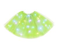URAQT Tutu Mujer LED Luces de Colores, Tutu Falda Mujer Lentejuelas Estrellas, Tutú para Mujer, Falda De Baile De Estrella De Lentejuelas para Danza Fiesta y Halloween Disfraz(Verde Fruta)