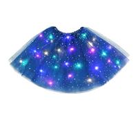 URAQT Tutu Mujer LED Luces de Colores, Tutu Falda Mujer Lentejuelas Estrellas, Tutú para Mujer, Falda De Baile De Estrella De Lentejuelas para Danza Fiesta y Halloween Disfraz(Azul Rey)