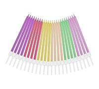 URAQT Vela de Cumpleaños, 24 Velas Metálicas para Cupcakes en Soportes, Largas y Finas para Cumpleaños, Bodas, Fiesta, Decoración, 13cm Negro