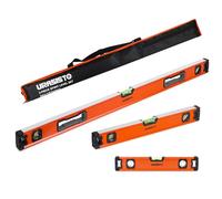 URASISTO Juego de 3 niveles de burbuja de 12, 20 y 40 pulgadas con nivel de torpedo magnético, medición de burbujas de 45°/90°/180°, niveles de aleación de aluminio con bolsa de transporte