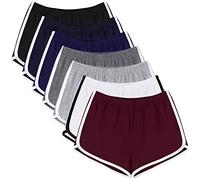 URATOT Paquete de 7 Pantalones Cortos Deportivos de algodón para Verano, Yoga, Danza, Pantalones Cortos Transpirables para Entrenamiento, Correr, Pantalones Cortos de Delfines para Mujer,