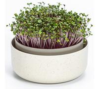 Urbalive Microgreens,Cuenco de cultivo de plástico con mezcla de posos de café, diseño germinador para brotes, 16 cm, caja germinal para el cultivo de semillas de berro