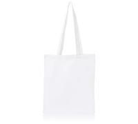 URBAN 5884 Bolsa de Algodón 38X42 cm, Paquete Sin Impresión, Asa Larga, Tejido Resistente, Bolsas de la compra reutilizables para imprimir o pintar, Blanco, 50