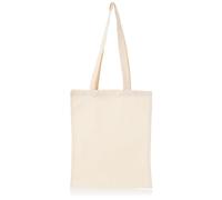 URBAN 5884 Bolsa de Algodón 38X42 cm, Paquete Sin Impresión, Asa Larga, Tejido Resistente, Bolsas de la compra reutilizables para imprimir o pintar, Natural, 50
