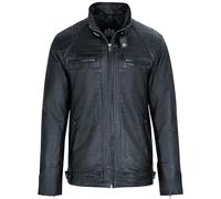 URBAN 5884 Chaqueta de cuero para hombre, SKIMO, Piel de Oveja Genuina, Cazadora Piel Hombre Estilo Motero, 8 bolsillos, Hecha a Mano, Suave y Duradera, Negro, M