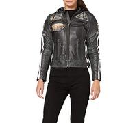 URBAN 5884 Chaqueta de moto para mujer con protectores, de piel de cordero, con protectores de espalda, hombros y codos. | Breaker | 5XL