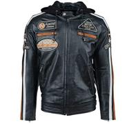 URBAN 5884 Chaqueta Moto Hombre en Cuero 58 Gents | Cazadora de Moto de Piel de Cordero | Armadura Removible para Espalda, Hombros y Codos Aprobada por la CE | Negro | L