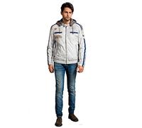 URBAN 5884 Chaqueta Moto Hombre en Cuero 58 Gents, Cazadora de Moto de Piel de Cordero, Armadura Removible para Espalda, Hombros y Codos, Gris Vintage, M
