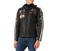 URBAN 5884 Chaqueta Moto Hombre en Cuero 58 Gents | Cazadora de Moto de Piel de Cordero | Armadura Removible para Espalda, Hombros y Codos Aprobada por la CE | Marrón | L