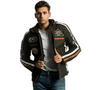 Urban Leather Chaqueta Moto Hombre en Cuero 58 Gents | Cazadora de Moto de Piel de Cordero | Armadura Removible para Espalda, Hombros y Codos Aprobada por la CE | Marrón | M