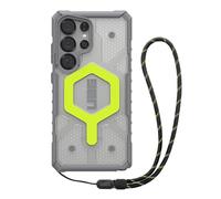 URBAN ARMOR GEAR Bundle Pathfinder MS / Correa compatible con Samsung Galaxy S25 Ultra Funda (Carga inalámbrica / Carga magnética compatible, Funda incl. correa) neón (negro/grafito)