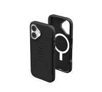 Urban Armor Gear Civilian MS Compatible con Apple iPhone 16 Case (Carga inalámbrica/magnética Compatible, Funda Resistente a caídas, Borde levantado) Negro
