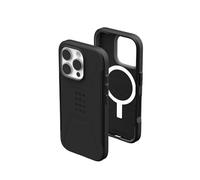 Urban Armor Gear Civilian MS Compatible con Apple iPhone 16 Pro Funda (Carga inalámbrica/magnética Compatible, Resistente a caídas, Borde levantado) Negro