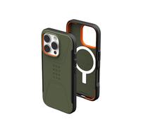URBAN ARMOR GEAR Civilian MS Case compatible con Apple iPhone 16 Pro Case (Carga inalámbrica / magnética compatible, Funda resistente a caídas, borde elevado) olive drab