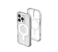 Urban Armor Gear Funda Plyo MS Compatible con Apple iPhone 16 Pro (Carga inalámbrica/magnética Compatible, Esquinas Air-Soft a Prueba de Golpes, Borde Elevado) Hielo (Transparente) / Blanco