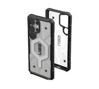 URBAN ARMOR GEAR Funda Protectora para Samsung Galaxy S25 Ultra de 6.8 Pulgadas, Compatible con Carga magnética, Transparente, Resistente a caídas Militares, Hielo/Plata