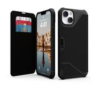 Urban Armor Gear Metropolis Folio Case Compatible Apple iPhone 14 Plus [Carga inalámbrica (Qi) Compatible, Funda con función de Soporte y Ranuras para Tarjetas] Kevlar Negro