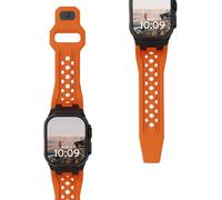 URBAN ARMOR GEAR Monarch Strap - Correa para Apple Watch (Ultra 3 / Ultra 2 / Ultra/Watch SE 3 / SE 2 / SE, Series 11/10/9/8/7/6/5/4/3/2/1, silicona FKM, cierre de acero inoxidable), color naranja y