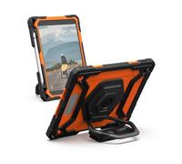 URBAN ARMOR GEAR Plasma HK Case Apple iPad 10.2 Funda (2021/2020 / 2019) [Correa giratoria 360 Grados, Incl. Protector de Pantalla, Apple Pencil/Crayon Soporte] Naranja/Negro