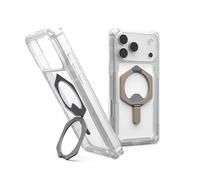 Urban Armor Gear Plasma XTE Case para Apple iPhone 17 Pro MAX Kickstand Funda (Carga inalámbrica/magnética, Puede Abrir, protección contra caídas de 6 Metros) Transparente/Titanio