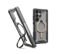 URBAN ARMOR GEAR Plasma XTE Samsung Galaxy S25 Kickstand Case ("Designed for Samsung" certificado, Funda compatible con carga inalámbrica, Funda puede abrir) ash (transparente)/titanio