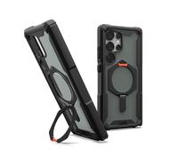 Urban Armor Gear Plasma XTE Samsung Galaxy S25 Ultra Kickstand Case (Designed for Samsung certificada, Funda Compatible con Carga inalámbrica, Funda Puede Abrir) Negro/Naranja