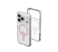 Urban Armor Gear Plyo MS Case Compatible con Apple iPhone 17 Pro Funda (Carga inalámbrica/magnética, Air-Soft Esquinas, Borde Elevado) Ice (Transparente) / Rose Gold
