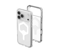 Urban Armor Gear Plyo MS Case Compatible con Apple iPhone 17 Pro MAX Funda (Carga inalámbrica/magnética, Air-Soft Esquinas, Borde Elevado) Ice (Transparente) / Blanco