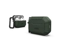URBAN ARMOR GEAR Scout Case para Apple AirPods Pro 2022 Funda [Compatible con Carga inalámbrica/Estado LED Visible, TPU Estructurado, mosquetón extraíble] Oliva