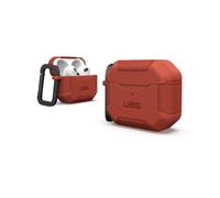 Urban Armor Gear Scout - Funda para Apple AirPods (3ª generación 2021) [Compatible con Carga inalámbrica/Estado Visible LED, TPU Estructurado, mosquetón extraíble] Rust