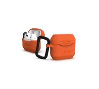Urban Armor Gear Standard Issue - Funda de Silicona para Apple AirPods 2021 (Silicona antibacteriana Texturizada, mosquetón extraíble, Compatible con Carga inalámbrica), Color Naranja 10292K119797