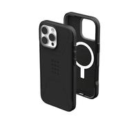 Urban Armor Gear Civilian MS Compatible con Apple iPhone 16 Pro MAX (Carga inalámbrica/magnética Compatible, Funda Resistente a caídas, Borde levantado) Negro