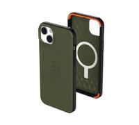 Urban Armor Gear UAG Civilian Case Compatible Apple iPhone 14 Plus [Carga inalámbrica/magnética Compatible, Resistente a los Golpes, Borde Elevado] Oliva