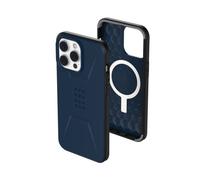Urban Armor Gear UAG Civilian Case Compatible Apple iPhone 14 Pro MAX [Carga inalámbrica/magnética Compatible, Resistente a los Golpes, Borde Elevado] Azul