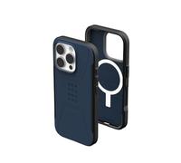 Urban Armor Gear Civilian MS Compatible con Apple iPhone 16 Pro Funda (Carga inalámbrica/magnética Compatible, Resistente a caídas, Borde levantado) Azul (Mallard)