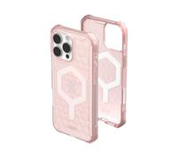 Urban Armor Gear Funda Essential Armor MS Compatible con la Funda Apple iPhone 16 Pro MAX (50% Material Reciclado, Carga inalámbrica/magnética optimizada, 4,6m protección) Rosa (Transparente)