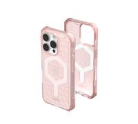 Urban Armor Gear Funda Essential Armor MS Compatible con Apple iPhone 16 Pro Case (50% Material Reciclado, Carga inalámbrica/magnética optimizada, 4,6m protección) Rosa (Transparente)