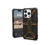 Urban Armor Gear Monarch Funda Protectora Compatible con Apple iPhone 15 Pro [Carga inalámbrica Compatible, Protección Militar estándar de 5 Capas, Borde Elevado] Kevlar Element Verde