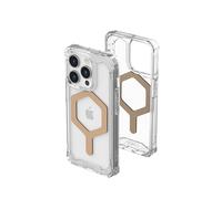 URBAN ARMOR GEAR UAG - Funda Compatible con iPhone 15 Pro de 6.1 Pulgadas, imán Integrado de Hielo/Oro, Compatible con Carga MagSafe, Resistente, antiamarilleamiento, Transparente, a Prueba de caídas