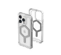 Urban Armor Gear Plyo Funda Compatible con Apple iPhone 15 Pro [Carga inalámbrica/magnética Compatible, Air-Soft Esquinas, Borde Elevado] Ice (Transparente) / Plata