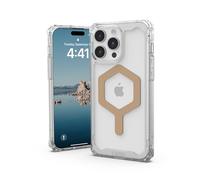 URBAN ARMOR GEAR UAG - Funda Compatible con iPhone 15 Pro MAX de 6.7 Pulgadas, Color Hielo Plyo Ice/Dorado, imán Integrado Compatible con MagSafe, Resistente, antiamarilleamiento, Transparente,