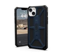 Urban Armor Gear UAG Monarch Funda Protectora Compatible Apple iPhone 14 Plus [Carga inalámbrica Compatible, protección Militar estándar de 5 Capas, Borde Elevado] Negro/BLU