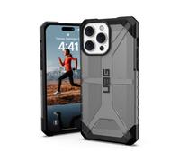 Urban Armor Gear UAG Plasma Funda Compatible Apple iPhone 14 Pro MAX [Carga inalámbrica Compatible, Resistente a los Golpes, Borde Elevado] Gris Transparente