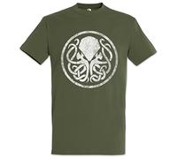 Urban Backwoods Circle Logo Cthulhu Camiseta De Hombre T-Shirt Marrón Talla L