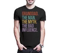 Urban Backwoods Granddad The Man The Myth - Camiseta para hombre, Negro , XS-5XL