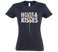 Urban Backwoods Hugs & Kisses Camiseta de Mujer Women T-Shirt Azul Talla S